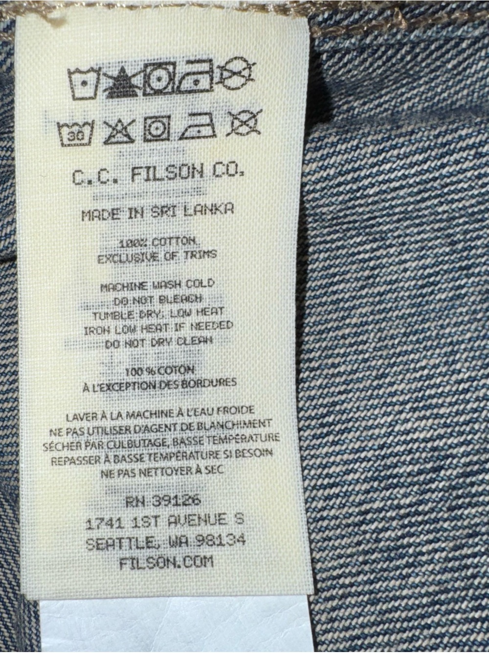 NWT Filson 11-Oz Outfitter In Light Indigo Jacket - Picture 7 of 9